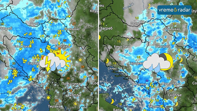Pljuskovi u sredu i prema četvrtku
