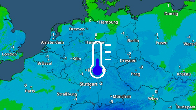 TemperaturRadar für Sonntagmorgen