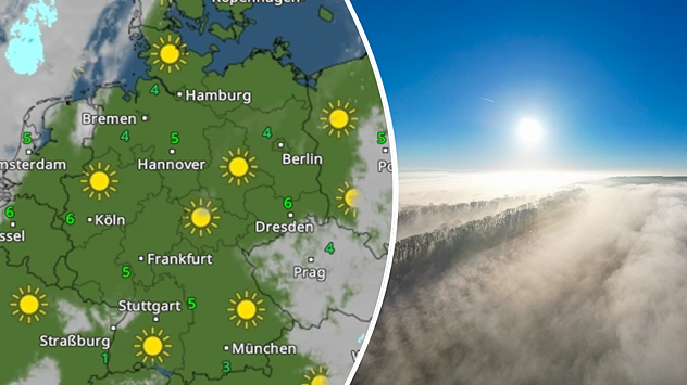 WetterRadar zeigt kaum ein Wölkchen am Samstagnachmittag