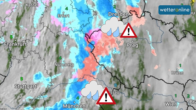Gefrierender Regen zieht heute Vormittag über Ostbayern und Teile Sachsens.
