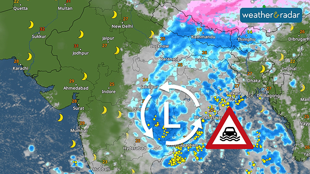 After the tropical depression made landfall on Wednesday, it will dominate the weather across much of eastern and central India over the coming days