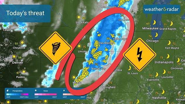 Se esperan fuertes tormentas, incluidos tornados, para el jueves por la tarde en las Llanuras y el Medio Oeste.