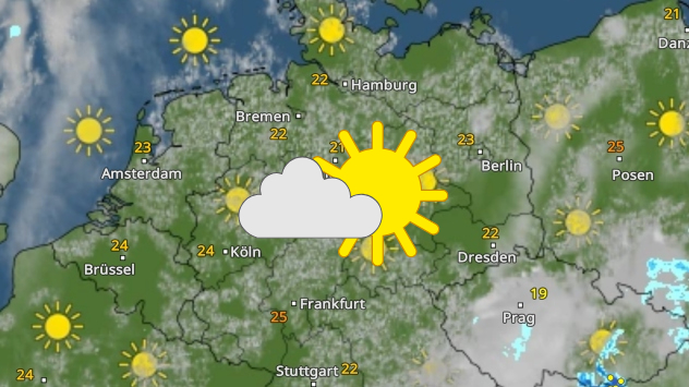 WetterRadar für Deutschland am Montagnachmittag