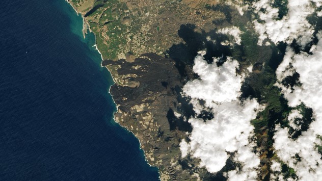 Satellite shot of lava flow