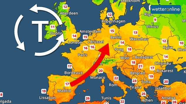 Höchstwerte am 1. November über Europa im TemperaturRadar