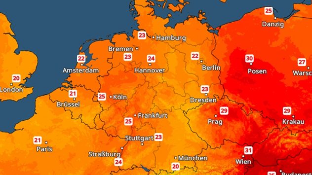 TemperaturRadar Montag