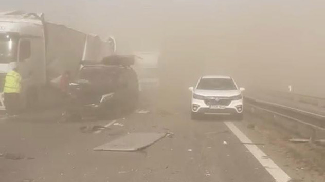 © Policia SR Unfall bei Staubsturm in der Slowakei