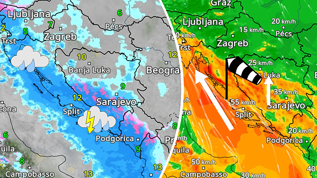 Kiša češća. Ostaje promjenljivo