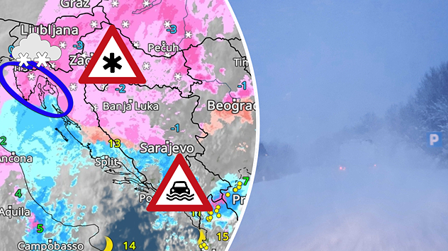 Snijeg i na Jadranu. Na jugu poplave
