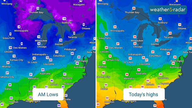 Cold across the Midwest