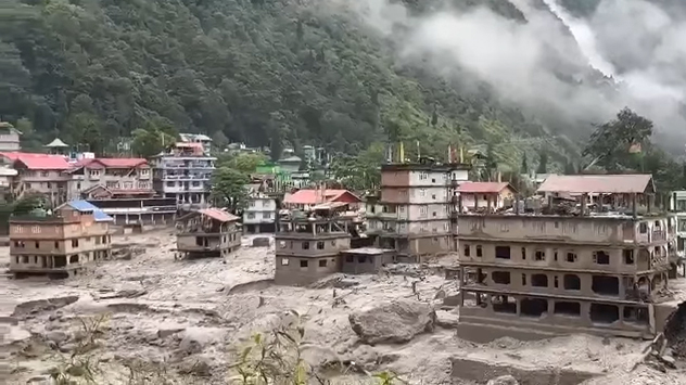 Überflutete Häuser