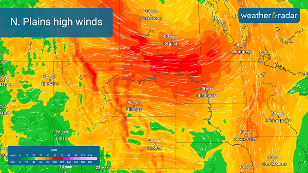 Northern Plains high winds