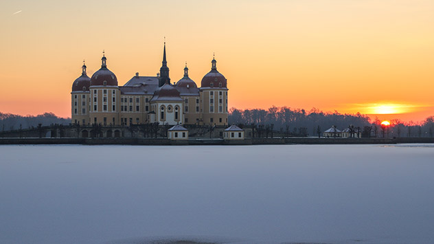Eisige Nacht an der Moritzburg