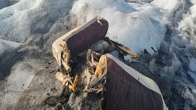 Flugzeugwrack auf dem Aletschgletscher