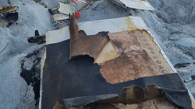 Flugzeugwrack auf dem Aletschgletscher