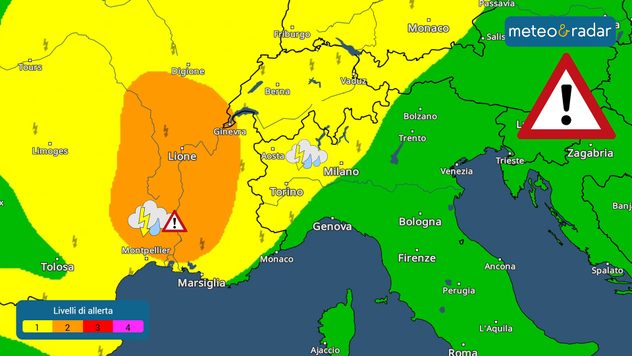 Aree a rischio temporali nella giornata di domani