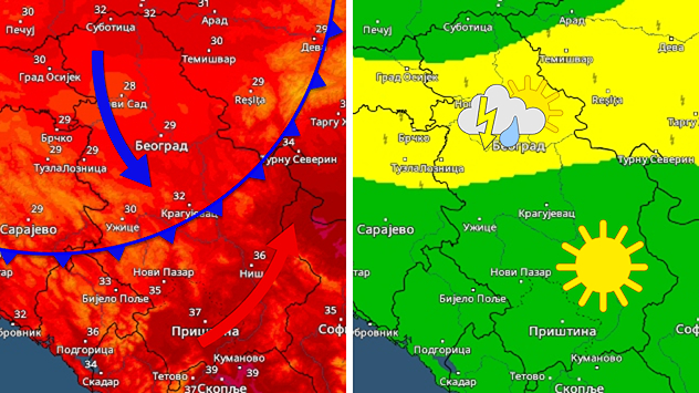 Ponegde osveženje i pljusak u utorak