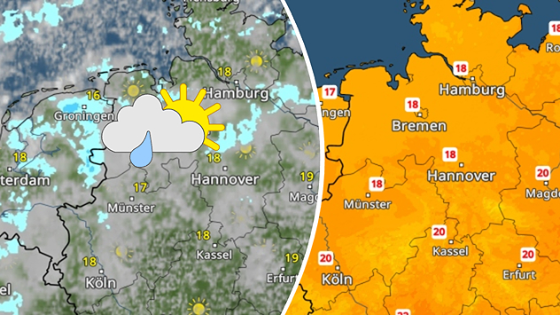 Links WetterRadar - Rechts TemperaturRadar