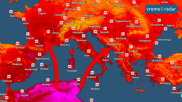 Temperatura u oblasti Mediterana