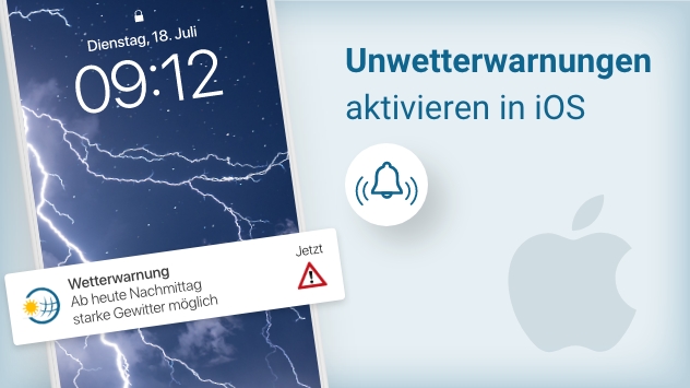 Unwetterwarnungen aktivieren in iOS