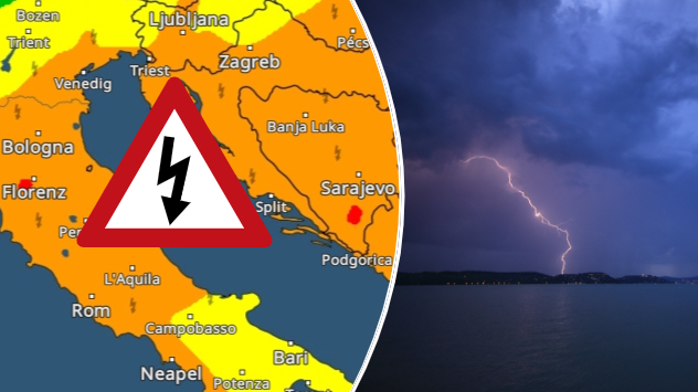 Unwettergefahr an der Adria