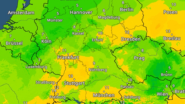Mini-Frühling am Samstag: TemperaturRadar zeigt Spitzenwerte bis 16 Grad an