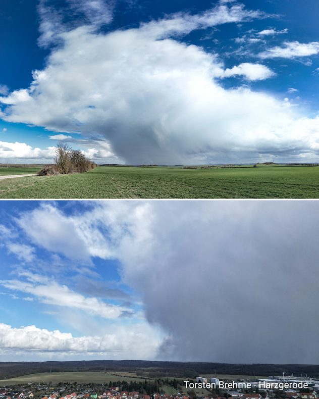 Aufziehende Schauerwolken in Harzgerode