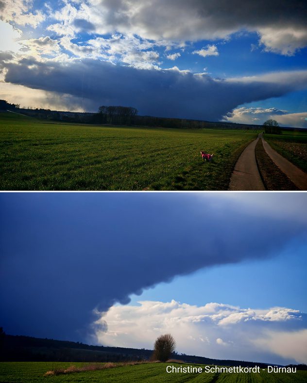 Dunkle Schauerwolken in Dürnau in Baden-Württemberg