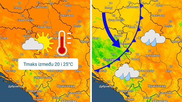 Suvo i toplo, pa kiša i zahlađenje